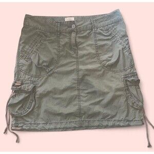 XL Vintage Green Cargo Mini-Skirt